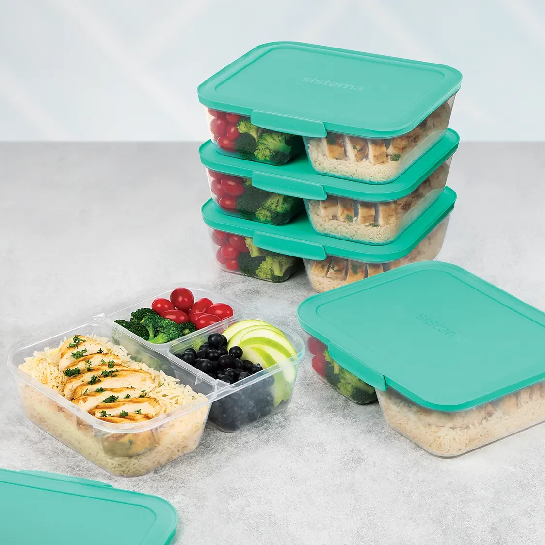 Sistema Easy Meal Prep Containers